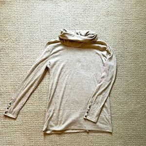 Loft Women’s Cowl Neck Blouse, Beige, Size Medium